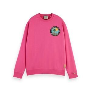 Scotch & Soda Pink Summer Graphic Pullover Sweatshirt Size Medium